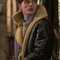 Fraser | Aviator Jacket with Wide Plush Collar and Buckle Strap