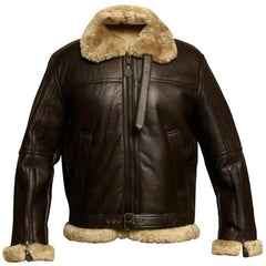 Fraser | Aviator Jacket with Wide Plush Collar and Buckle Strap