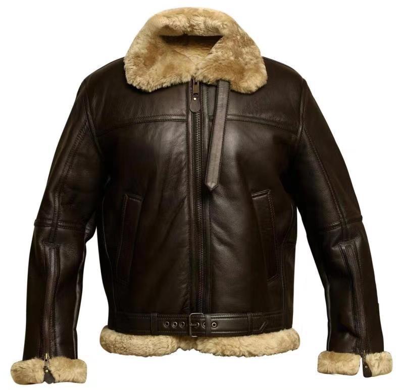 Fraser | Aviator Jacket with Wide Plush Collar and Buckle Strap
