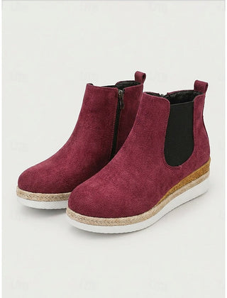 Eliza | Wedge Chelsea Boots with Braided Sole Trim