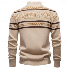 Alistair | Classic Fair Isle Cardigan with Stand Collar