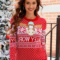Gemma | Crew Neck Christmas Jumper with Festive Knit Pattern