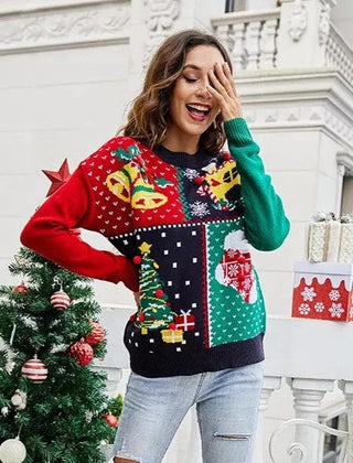 Gemma | Crew Neck Christmas Jumper with Festive Knit Pattern