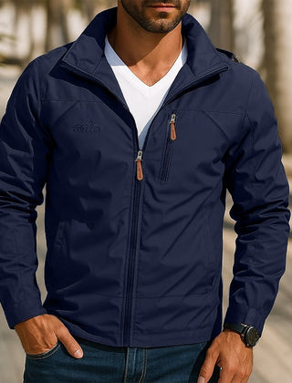 Duncan | Relaxed Outdoor Jacket with Stand Collar - Navy Blue