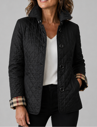 Odile Diamond Quilted Jacket - Black