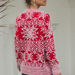 Liesel | Fluffy Snowflake Christmas Jumper with Crew Neck