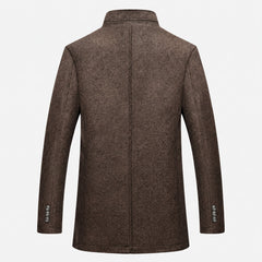 Longline Layered Overcoat with Detachable Quilted Vest