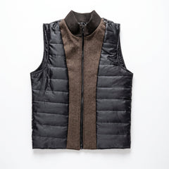 Longline Layered Overcoat with Detachable Quilted Vest