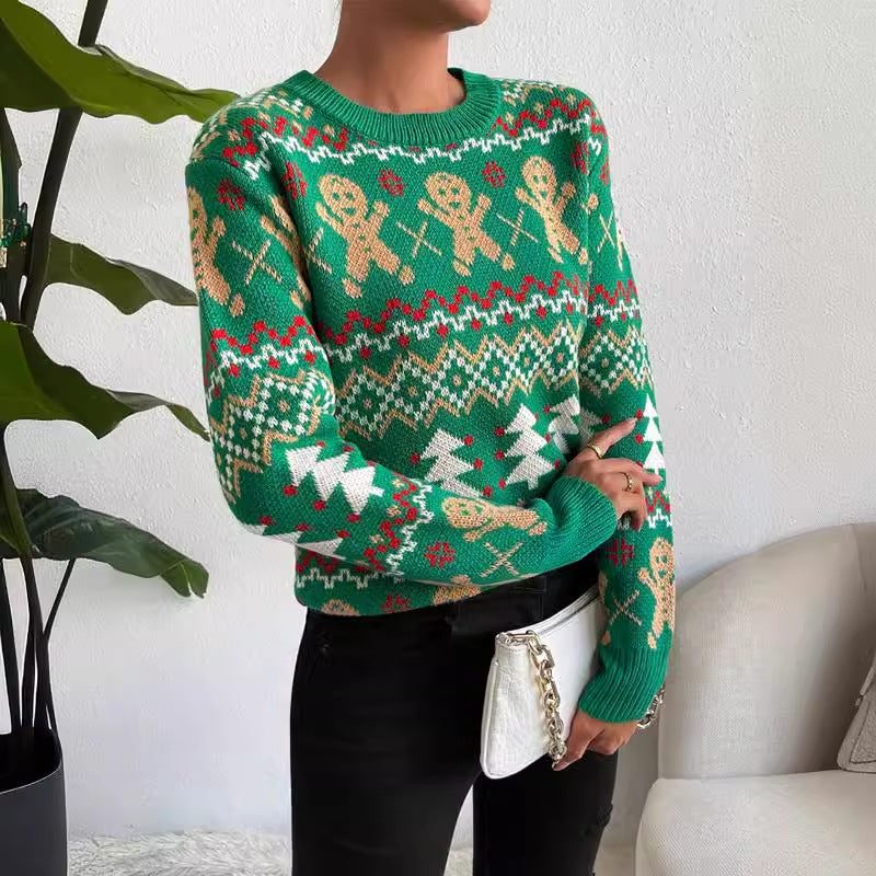 Ruby | Fair Isle Christmas Jumper with Gingerbread Pattern