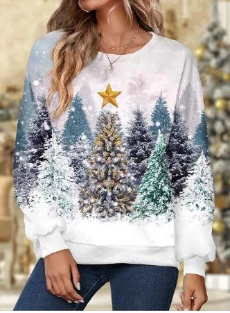 Elowen | Oversized Glitter Christmas Jumper with Sparkle Print