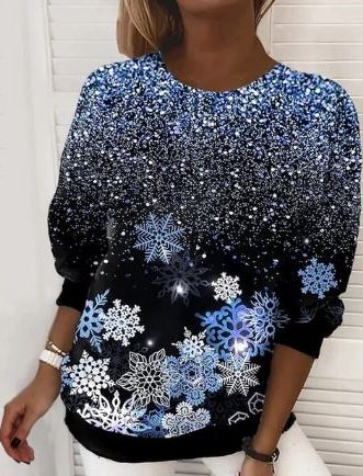 Elowen | Oversized Glitter Christmas Jumper with Sparkle Print