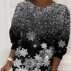 Elowen | Oversized Glitter Christmas Jumper with Sparkle Print