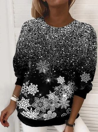 Elowen | Oversized Glitter Christmas Jumper with Sparkle Print