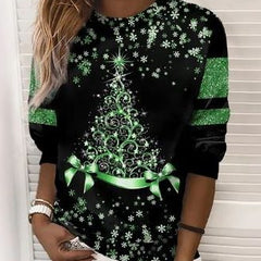 Elowen | Oversized Glitter Christmas Jumper with Sparkle Print