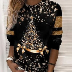 Elowen | Oversized Glitter Christmas Jumper with Sparkle Print