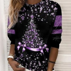 Elowen | Oversized Glitter Christmas Jumper with Sparkle Print