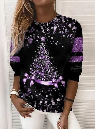 Elowen | Oversized Glitter Christmas Jumper with Sparkle Print