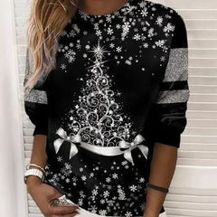 Elowen | Oversized Glitter Christmas Jumper with Sparkle Print