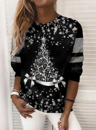 Elowen | Oversized Glitter Christmas Jumper with Sparkle Print