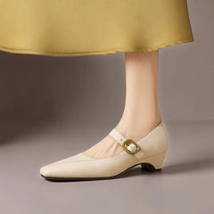 Daphne | Panelled Mary Jane Heels with Statement Buckle