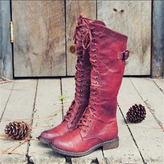 Marianne | Knee-High Lace-Up Boots with Buckle Detail