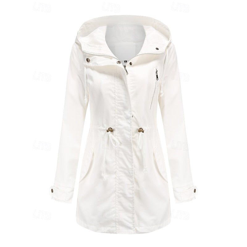 Gwendolyn | Hooded Utility Coat with Drawstring Waist