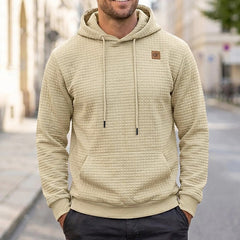 Lachlan | Waffle-Textured Hoodie with Kangaroo Pocket - Khaki