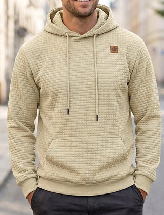 Lachlan | Waffle-Textured Hoodie with Kangaroo Pocket - Khaki