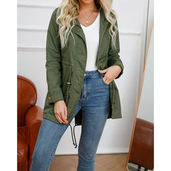 Gwendolyn | Hooded Utility Coat with Drawstring Waist