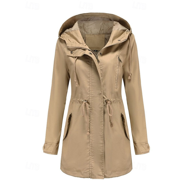 Gwendolyn | Hooded Utility Coat with Drawstring Waist